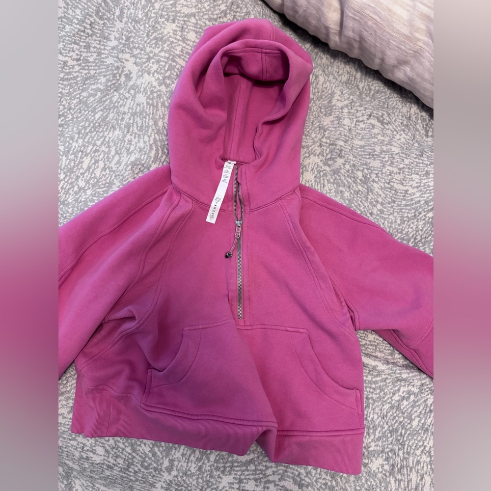 Lululemon Pink Blossom Scuba Crop Hoodie